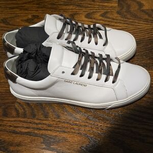 Saint Laurent White and Brown Men's Sneakers
